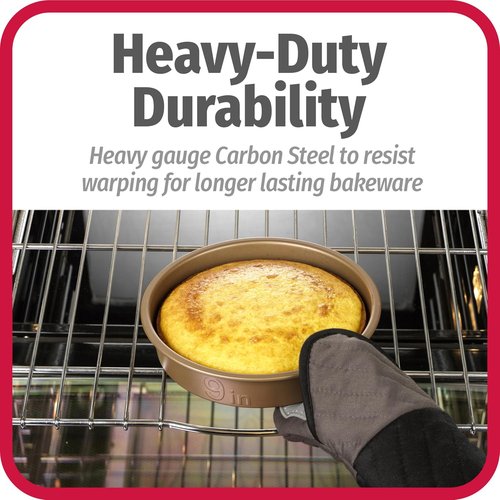 GoodCook BestBake Nonstick Round Baking Pan - Textured Carbon Steel, 9-Inch, Bronze Finish