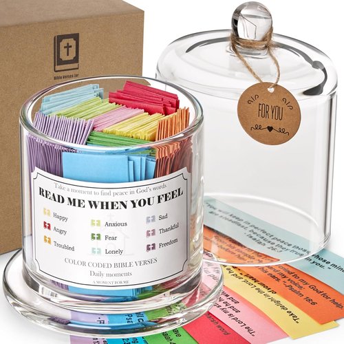 Bible Verse Jar - Upgraded 200 Inspirational Scripture Verses | Perfect Christian Gift for Women