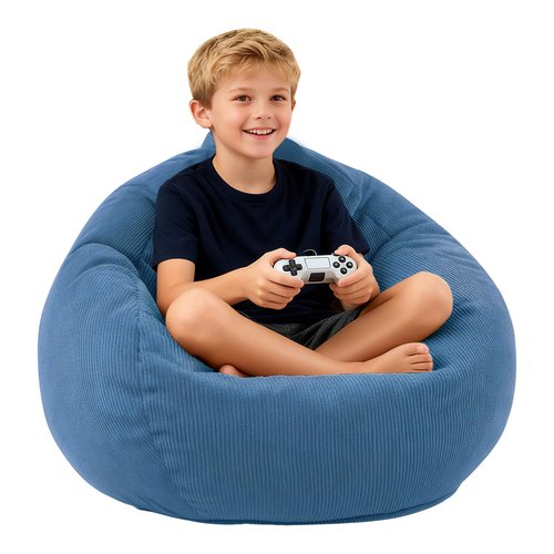 LPMOERA Bean Bag Chair Memory Foam Bean Bag Chairs for Kids/Teens with Filling Round Kids Bean Bag Chair for Living Room Bedroom College Dorm Reading Chair