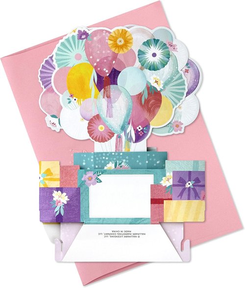 Hallmark Pop-Up Birthday Card for Women - Beautiful Flower Balloons Design