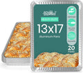 FUNSTITUTION Aluminum Foil Pans - 13x17 Disposable Baking Pans for Grilling, Cooking & Storing | 20 Pack