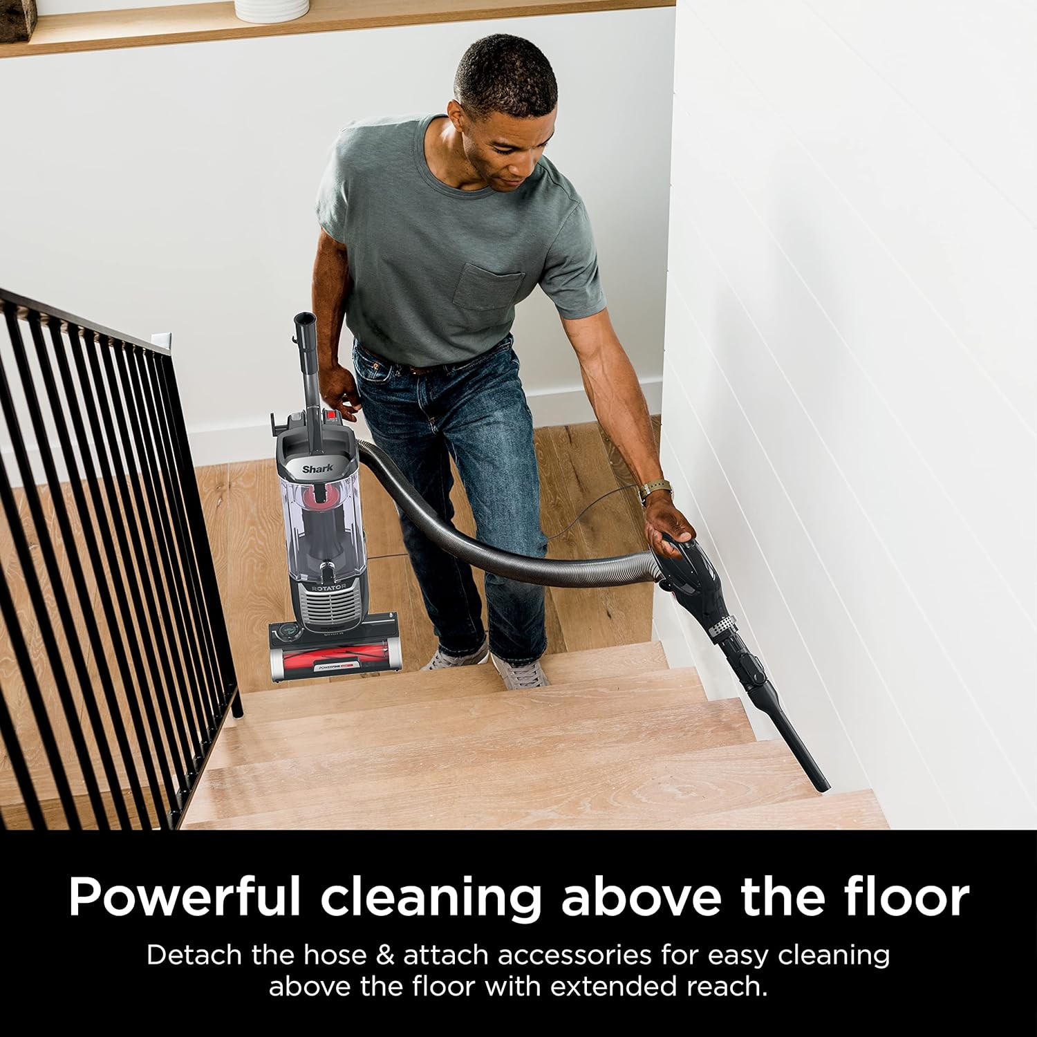 Shark ZU102 Pet Upright Vacuum - PowerFins HairPro & Odor Neutralizer, Charcoal, 2.9L Dust Cup