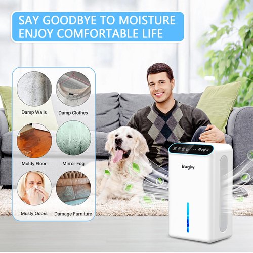 Dehumidifier for Home, 85 OZ Water Tank, (800sq.ft) Small Dehumidifiers for Bathroom Bedroom Basement with Drain Hose, Auto Shut Off, 3 Gear Timer, Sleep Mode, 7 Colors LED Light