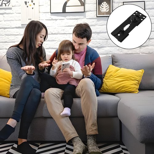 HOWDIA Black Sectional Connectors Couch Connectors with Screws Heavy-Duty Couch Connector for Sliding Sofas, Keep Your Sectional Sofa Together, Easy Installation 2 Pack