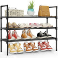 Kitsure Shoe Rack - 3-Tier Organizer for Closet & Entryway | Easy Assembly, 27.6" Wide, Black