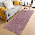 OLANLY Runner Rugs - 2x8 Machine Washable Soft Fluffy Shaggy Carpet for Bedroom & Hallway | Blush Color