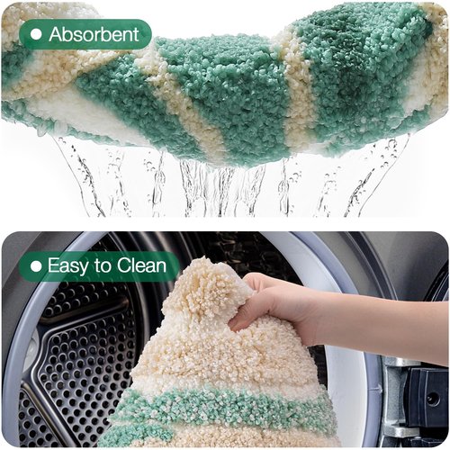 LUMI Beach Bathroom Rug Square, Non Slip Bath Mat Quick Dry, Ultra Soft Washable Absorbent, Ocean Sea Theme Bath Rug for Shower Floor, Home Decor, Kids Room, Bathtub, 32"x32"