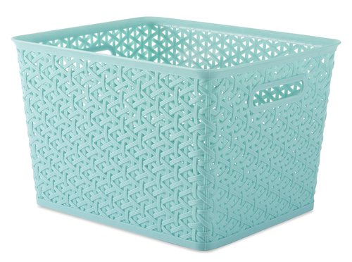 Whitmor Resin Form Tote Large, Turquoise