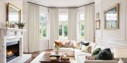 MIULEE 100% Blackout Curtains - Thick Linen, Memory Trained Pleat | 90 Inch Long, 4 Panel Set in Birch