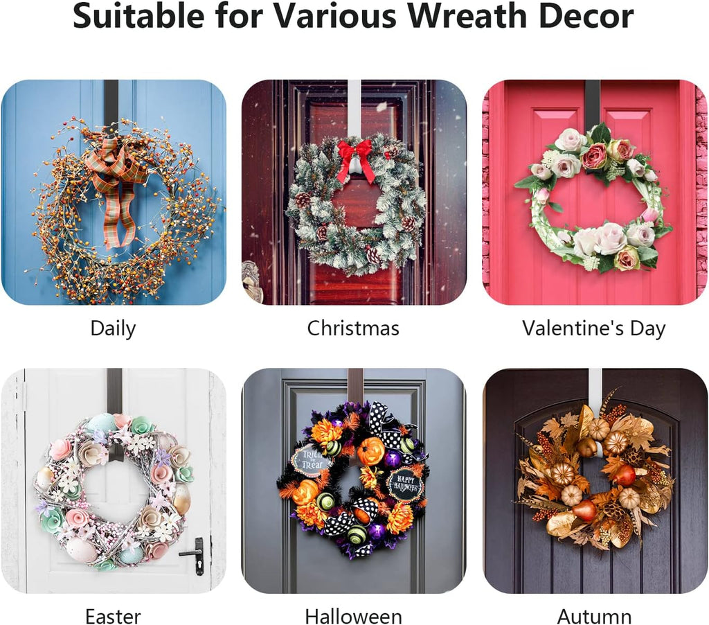 Adjustable Wreath Hanger by [Brand Name] - Over The Door Hook for 15 to 25 Inches | Holds Up to 20 lbs
