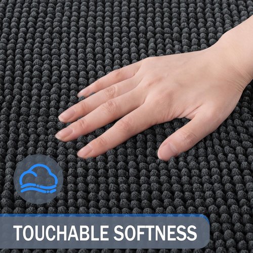 Exclusivo Mezcla Bathroom Rugs - Extra Soft Chenille Mat, Quick Dry & Machine Washable | 24x36, Grey