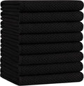 Homaxy 100% Cotton Kitchen Dish Towels - Ultra Soft & Absorbent Waffle Weave | 20 x 28 Inches, 8-Pack, Black