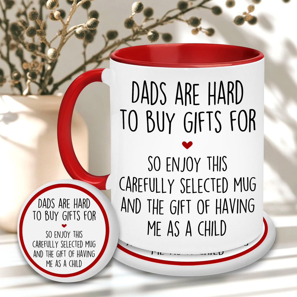 YIDAJI Gifts For Dad - Christmas Mug For Dad - Dads Are Hard To Buy Gifts Mug - Dad Gifts From Daughter, Son - Fathers Day, Christmas, Birthday Gifts Idea For Dad, Father, Papa, Daddy, Husband, Men