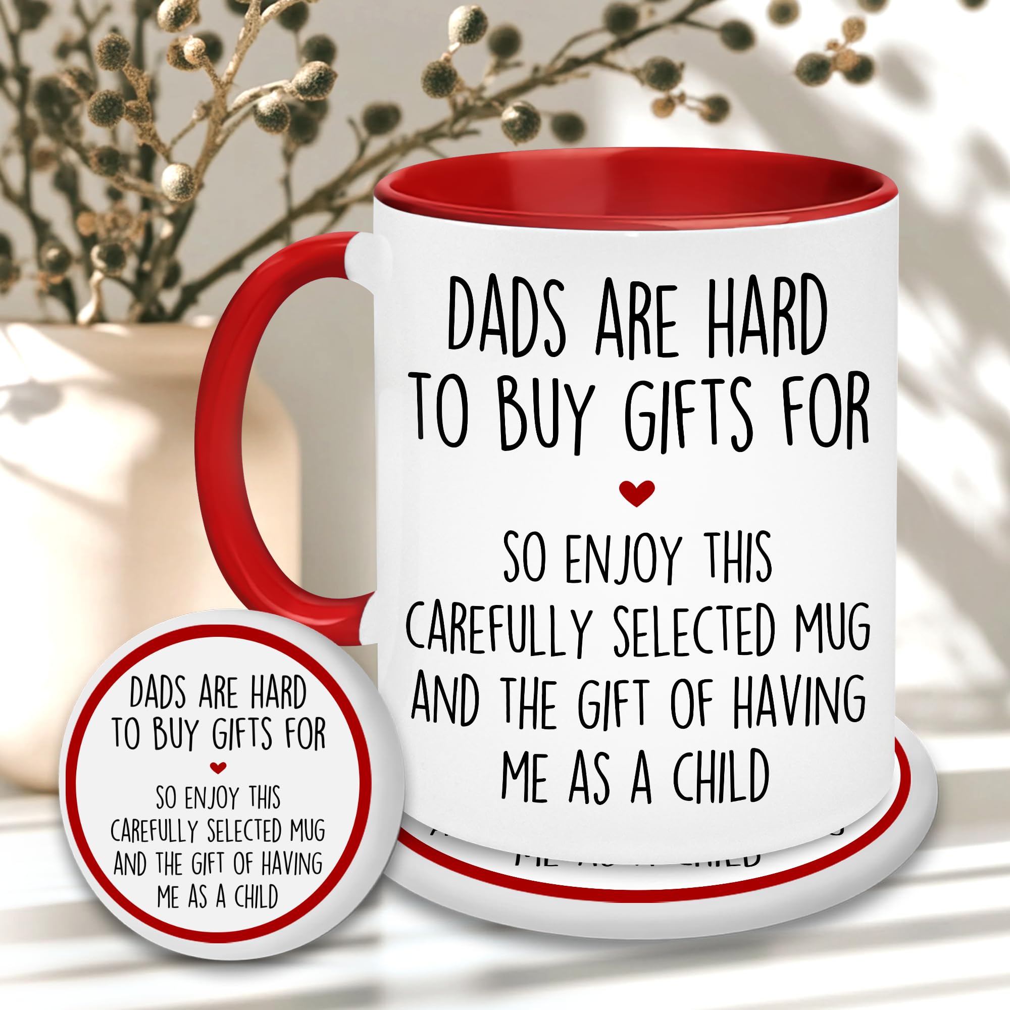 YIDAJI Gifts For Dad - Christmas Mug For Dad - Dads Are Hard To Buy Gifts Mug - Dad Gifts From Daughter, Son - Fathers Day, Christmas, Birthday Gifts Idea For Dad, Father, Papa, Daddy, Husband, Men