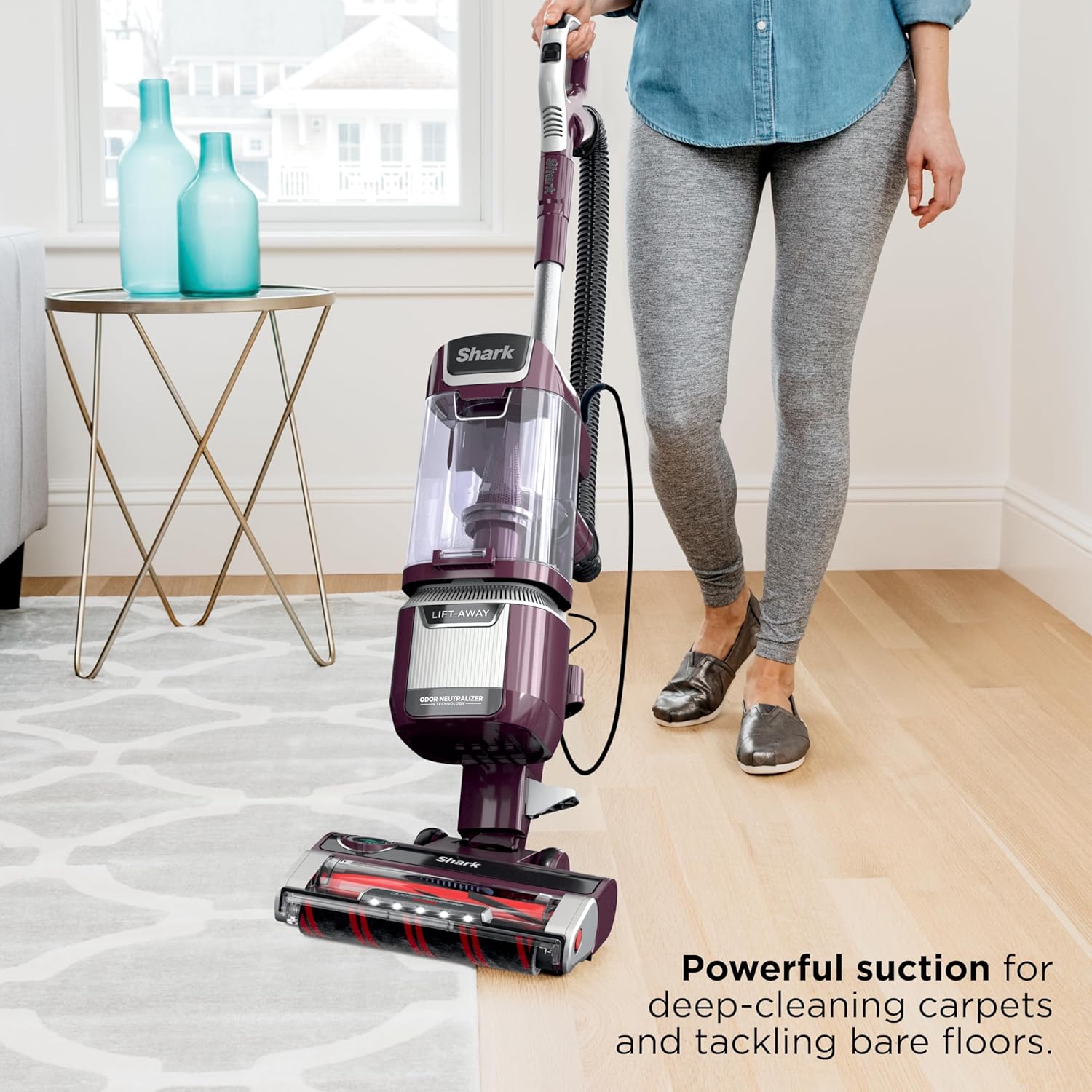 Shark LA702 Rotator Pet Lift-Away Vacuum - DuoClean PowerFins & Odor Neutralizer | Wine Purple