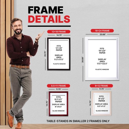 Dynamic Frames Li’l Davinci Front-Open 2-Pack Kids Art Frames, Wooden Frames for 8.5x11 Artwork, Prints & Certificates, Store up to 50 per Frame, 11.75 x 14.75 Outer Dimensions, White
