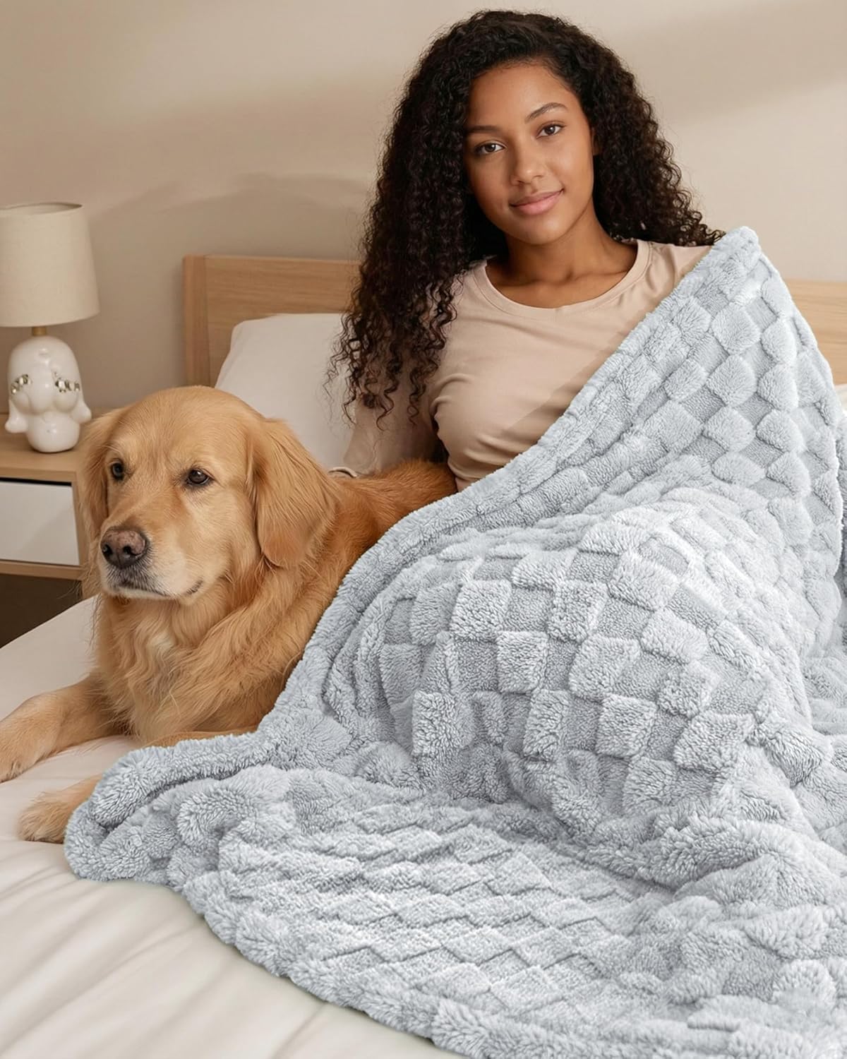 Utopia Bedding Cool Grey Checkered Fleece Throw Blanket - Soft Plush Cozy 50x60 Inches for Couch & Bed