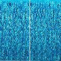 TONIFUL Wavy Metallic Tinsel Foil Fringe Curtains - Teal Blue Photo Booth Backdrop | 6.6ft x 6.6ft