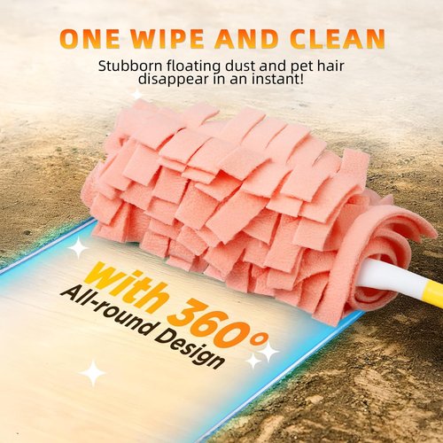 Drovalles Fleece Duster Refills 8 Pcs Heavy Duty, Washable & Reusable Duster Pads, 360° Effective Cleaning, Scratch Resistant, for Hardwood Floors, Furniture, Pet Hair (4 Colors, 8 Pieces)