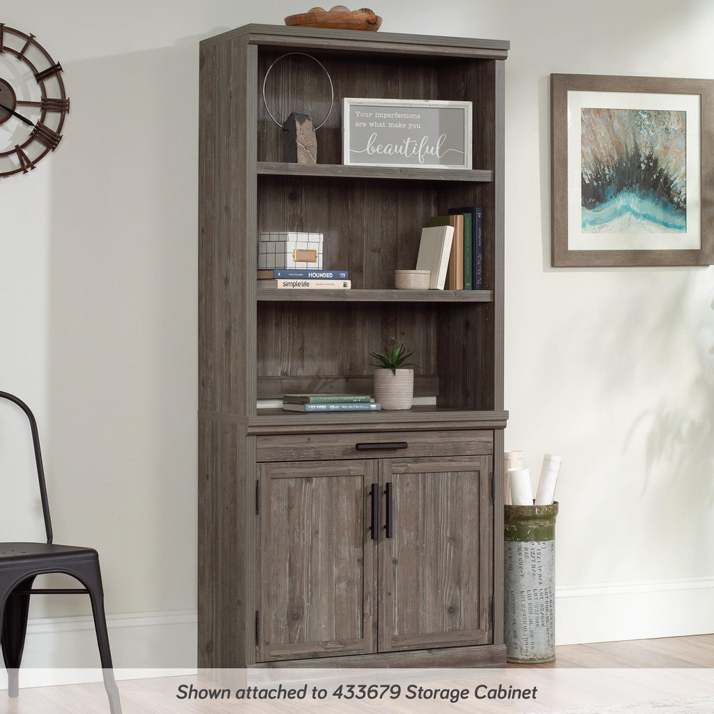 Sauder Aspen Post Commercial Office Hutch, in a Pebble Pine Finish