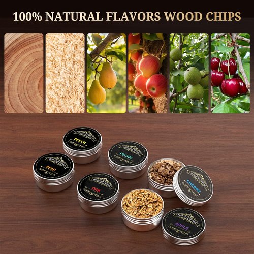 Electric Whiskey Smoker Kit - 6 Wood Chip Flavors, Built-in Lighter&Ambient Light, No Butane Needed Rechargeable Cocktail Old Fashioned Bourbon Smoker Kit, Christmas Birthday Gift for Men Dad Husband