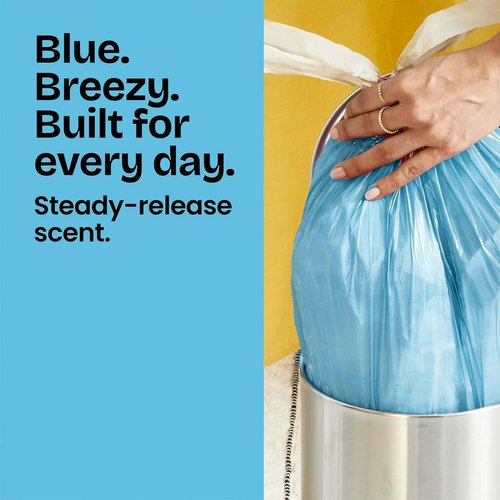 Glad Odorshield Small Drawstring Trash Bags - 4 Gal, Febreze Beachside Breeze Scent, 34 Count