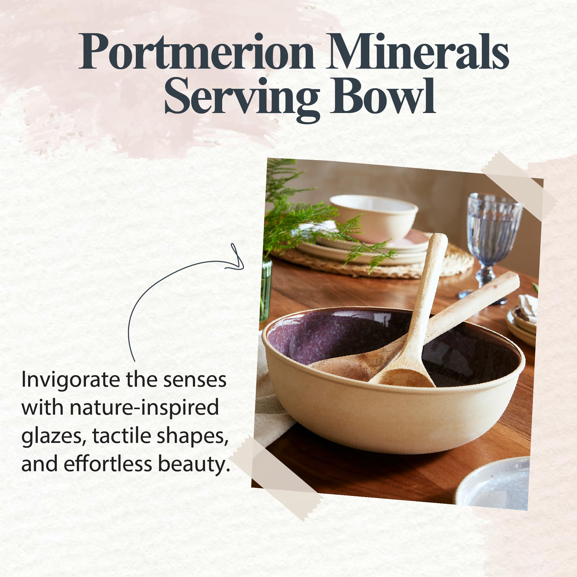 Portmeirion Minerals Medium Serving Bowl Amethyst | 10 inch Ceramic Serving Platter made from Stoneware | Dishwasher, Microwave, Freezer, and Oven Safe | Perfect for Kitchen Entertainment