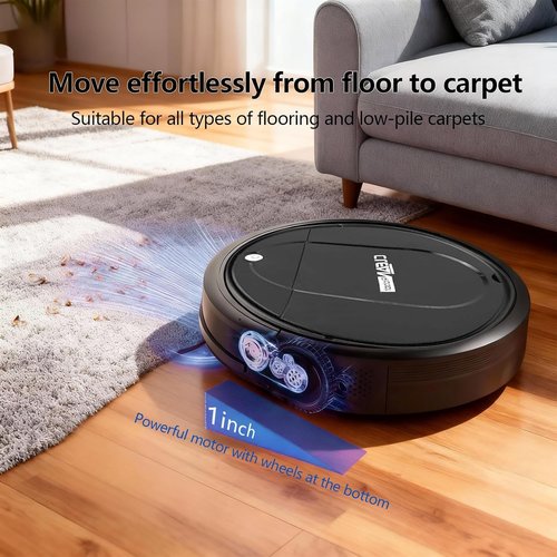 3-in-1 Robot Vacuum and Mop for Pet Hair | Powerful 4500Pa Suction, Tangle-Free, 120 Min Runtime, Ultra-Thin & Quiet, Smart Mapping, Ideal for Hard Floors & Large Homes (Black)