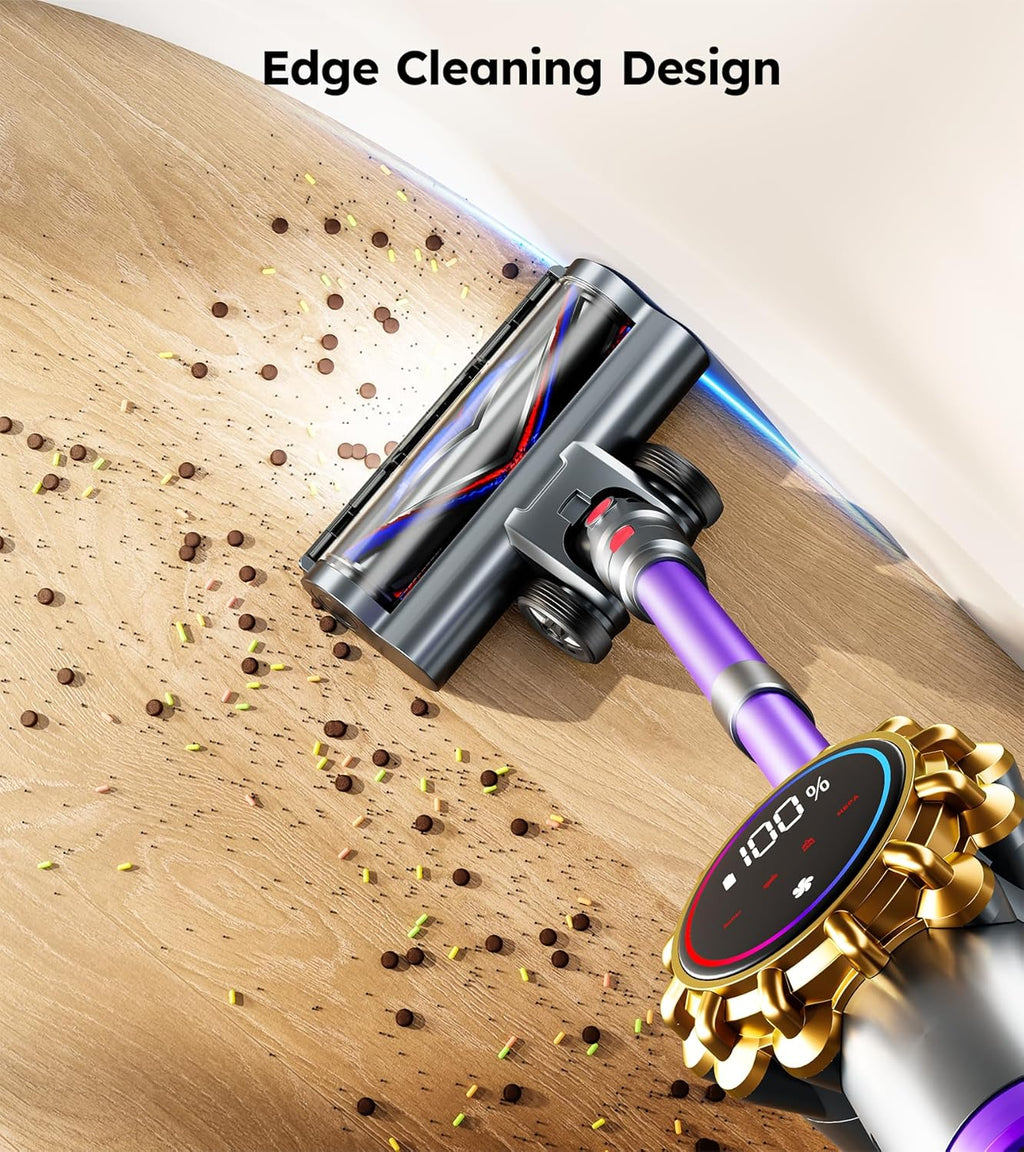 Skiennix Cordless Vacuum Cleaner - Powerful 550W, 45KPA Suction | 60-Minute Runtime, LED Display, 8-in-1 Design for Pet Hair & Hard Floors