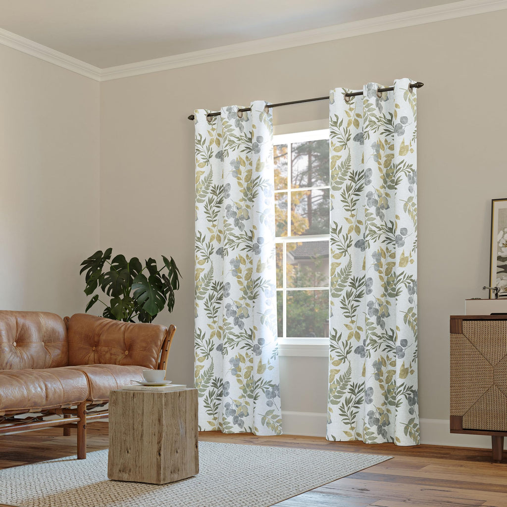 Sun Zero Remi Floral Leaf Print Blackout Grommet Curtain Panel, 40" x 63", Multi