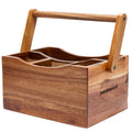 Utensil Caddy for Parties - Acacia Wood Silverware Caddy for Party Kitchen Countertop - Utensil Holder for Party Kitchen Counter - Cutlery Flatware Caddy Silverware Holder for Countertop Organizer
