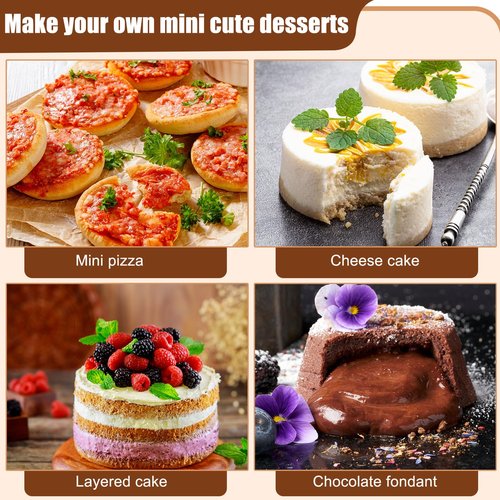 Domensi 40 Pack Small 4 Inch Cake Pan Aluminum Mini Round Cake Baking Pans Tins Set with 100 Pcs Parchment Paper Rounds Non Toxic Healthy Leakproof Easy Clean Mirror Finish Dishwasher Safe