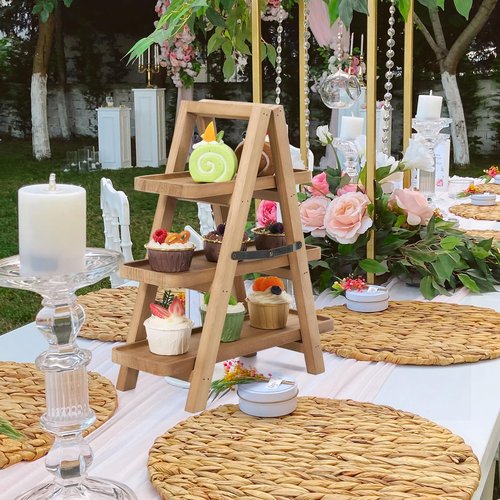 Wooden Cupcake Stand, 3 Tier Cupcake Display Stand for Dessert Display, dessert table display set for Cake Snack Fruit Chips Bread, display stand with Removable Trays, Perfect for Birthday Wedding Party Home Decor