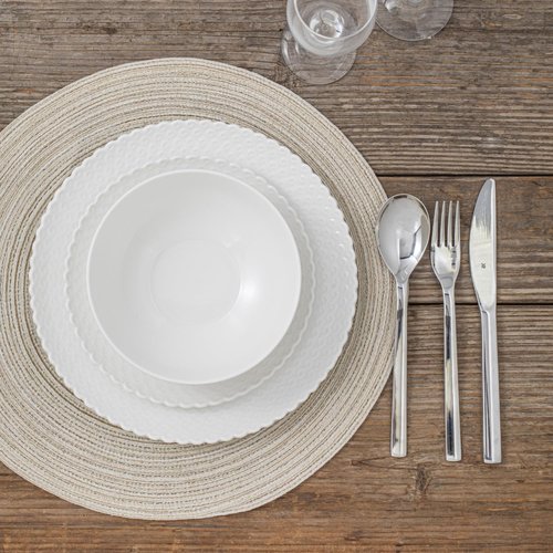 HOMBENE DINNERWARE NOT ONLY FOR DINNER 16 Piece Dinnerware Sets with Dishes, Bowls and Plates, Porcelain Dinner Set for 4, White, Glossy, Round, All Occasions