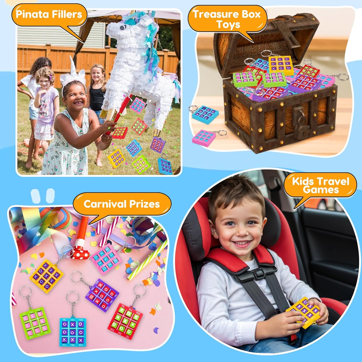 Skiennix 24PCS Tic Tac Toe Game | Fun Birthday Party Favors & Goodie Bag Stuffers for Kids 3-12