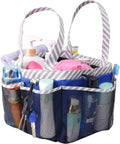 Haundry Mesh Shower Caddy - Portable Tote with 8 Pockets for College Dorms | Large Capacity, Dark Blue