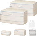 Comforter Storage Bag - Large Capacity Washable Compression Organizer | 2-Pack Beige