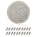 Ceiling Fan Pull Chain Extenders – 16 ft 3.2 mm Stainless Steel Ball Chain with 20 Connectors, Fan and Light Pull Chain Extension for Fixtures