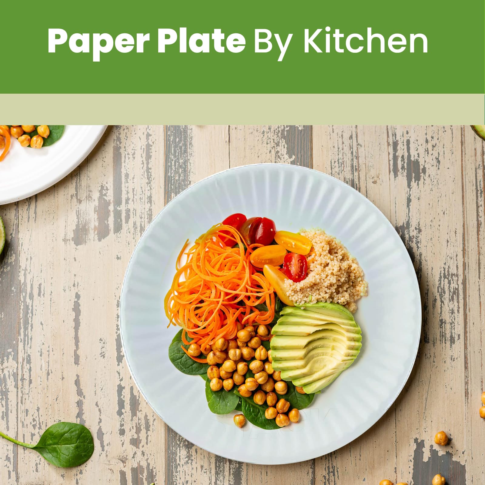 Perfect Stix 9" Paper Plates- Case of 1,200ct, White
