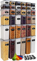 MCIRCO Airtight Food Storage Containers - 36-Piece Set for Kitchen Organization | Includes Lids, Labels & Measuring Cups
