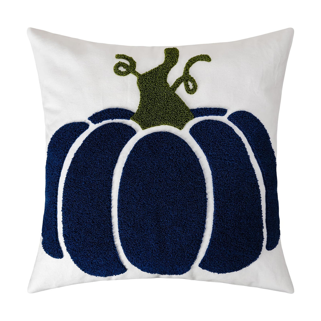 Blue Pumpkin Pillow Cover 18x18 inch Fall Decorative Throw Pillow Cover