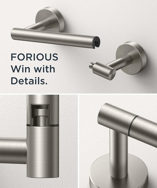 FORIOUS Toilet Paper Holder - Rustproof Stainless Steel Double Post Design | Wall-Mounted Bathroom Accessory
