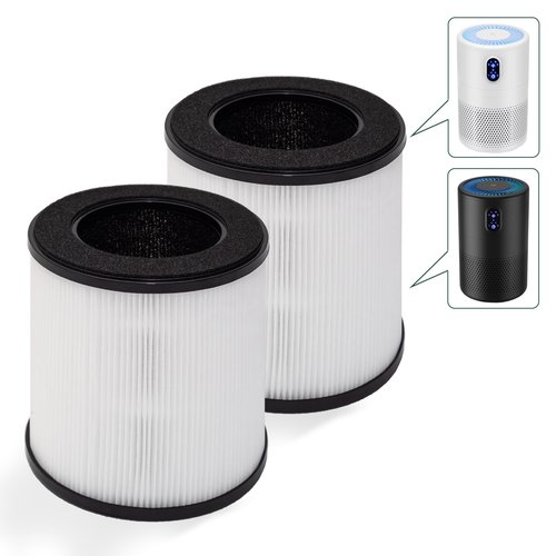 Lhari B-D02L H13 True HEPA Filter Replacement, Compatible with MOOKA B-D02L and KOIOS B-D02L Air Purifier & VEWIOR B-D02U Air Purifier, 3-in-1 H13 True HEPA Filter Set, 2-Pack