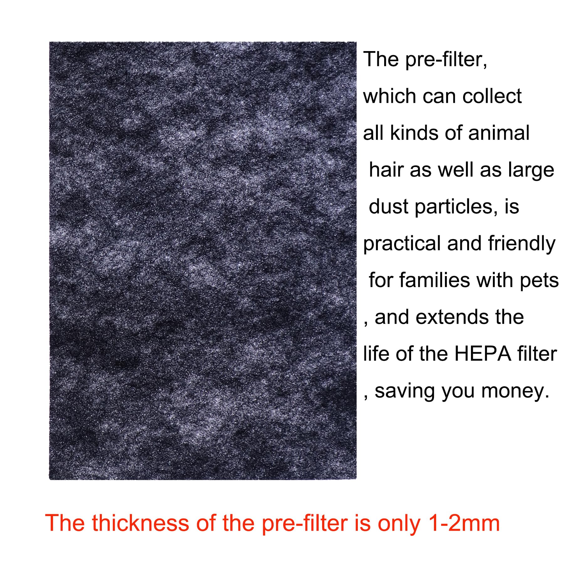 2-Pack H05 Air Purifier Filter Replacement for HIMOX H05 Air Purifier H13 Class True HEPA Filter and Activated Carbon Filter (not suitable for HIMOX H04)