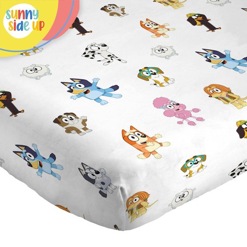 Sunny Side Up Bluey & Friends Full Sheet Set - 4 Piece Kids Bedding Set Includes Pillow Cover - Super Soft Microfiber Sheets