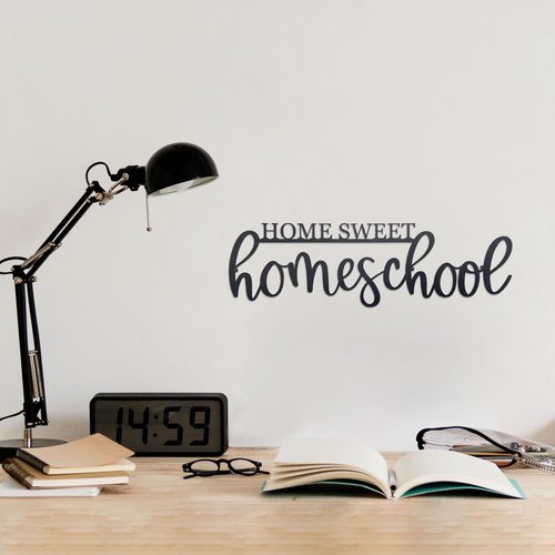 Home Sweet Homeschool Metal Wall Sign - Inspirational Classroom Decor for Preschool & Kindergarten, School Room Wall Art Gift for Kids and Teachers
