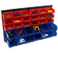 15-Bin Garage Organization Rack - Carbon Steel Rack with Removable Stackable Plastic Garage Storage Bins - Tools Organizer or Small Parts Organizer for Hardware,