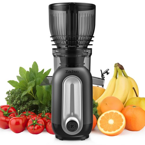 Zachvo Cold Press Juicer Machines, 5.8" Large Feed Chute Slow Masticating Juice Maker for Whole Vegetable and Fruit, Easy to Clean, 300W High Juice Yield - MP-802M (Black)