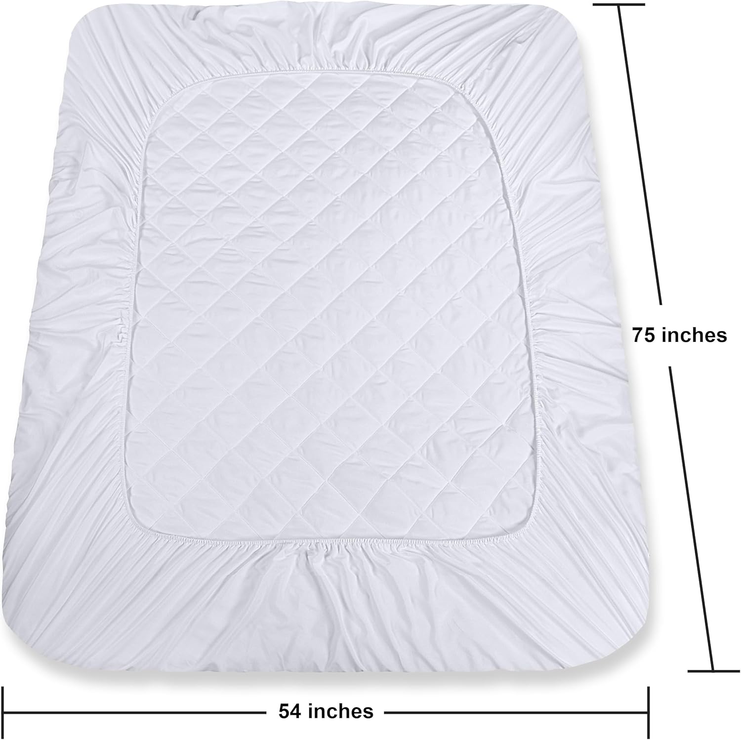 Utopia Bedding Quilted Fitted Mattress Pad - Full Size Deep Pocket Protector | Machine Washable, White