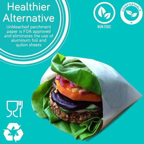 Fit Meal Prep 1000 Sheets 10 x 10.75” Dry Wax Paper Sheets for Food, Greaseproof Sandwich Wrapping, Interfolded Deli Wax Paper for Fries, Burgers, Food Basket, Made in USA